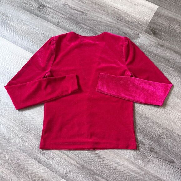 Urban Outfitters Deep V Velvet Top Magenta Pink Metallic Medium - Picture 6 of 10